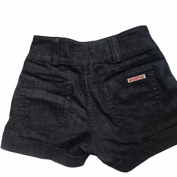 Hudson Size 28 Blue High Rise Pleated Cuffed Denim Shorts - Picture 6 of 8